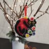 Cat on a Ball with Garland Christmas Tree Decoration Cross Stitch Pattern PDF