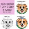 A funny Christmas-themed cross stitch pattern featuring a bad pooping dog, Christmas plastic canvas pattern