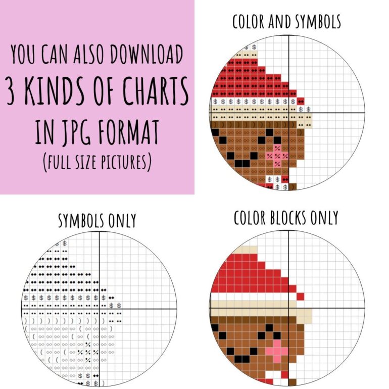 Gingerbread Man Cross Stitch Pattern PDF, Christmas Plastic Canvas Pattern, Small Pattern for Beginners