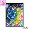 Rainbow Flower Cross Stitch Pattern PDF, Large Succulent Embroidery Design