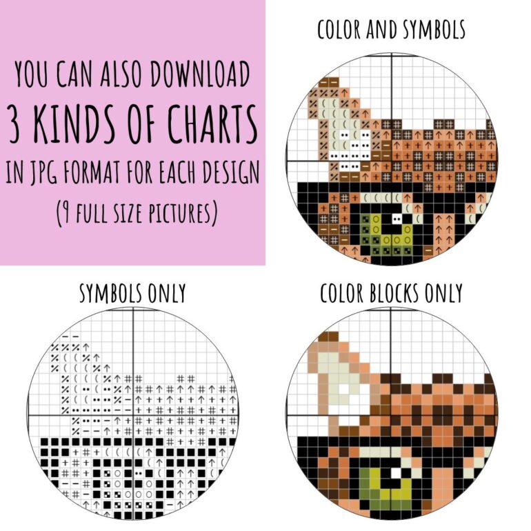 Cute cats with glasses cross stitch pattern for bookmark