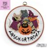 Halloween cats Cross Stitch Pattern PDF, funny cats embroidery design