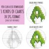 Cross stitch alphabet pattern PDF with green slime letters and numbers embroidery design