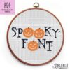 Halloween Alphabet Cross Stitch Pattern PDF, gothic letters embroidery design