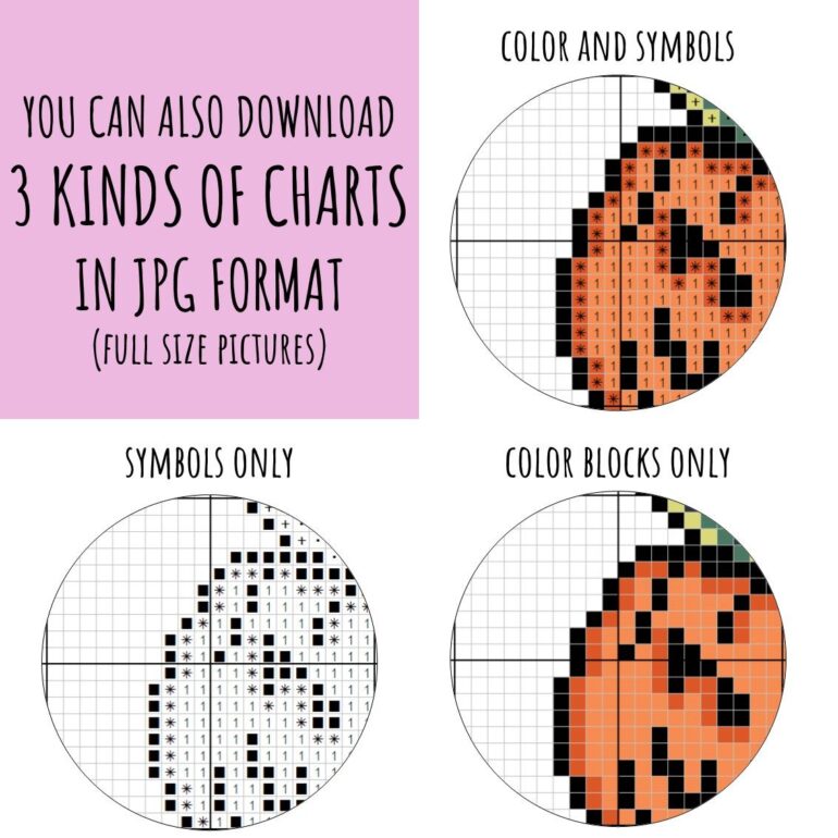 Halloween Cactus Cross Stitch Pattern PDF and JPG Plants Embroidery Design