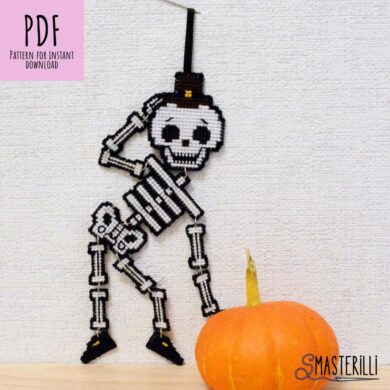 Skeleton Halloween Plastic Canvas Pattern #0519