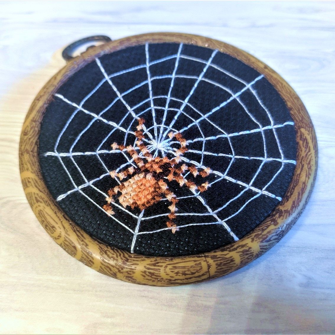 Small Halloween Cross Stitch Pattern, Tiny Spider embroidery design