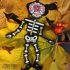 Halloween Cross Stitch Pattern with Sugar Skull Design, skeleton plastic canvas pattern & tutorial