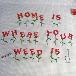 Cross stitch flower alphabet