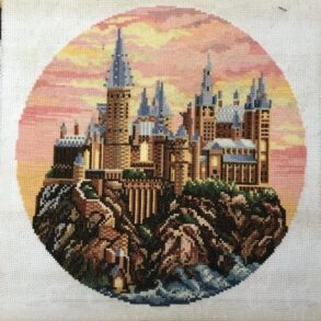 Hogwarts castle cross stitch ornament