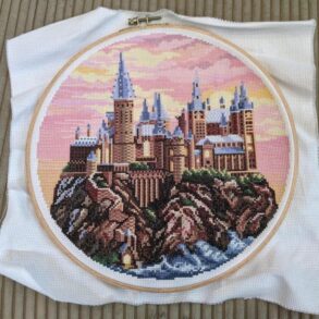 Hogwarts castle cross stitch ornament