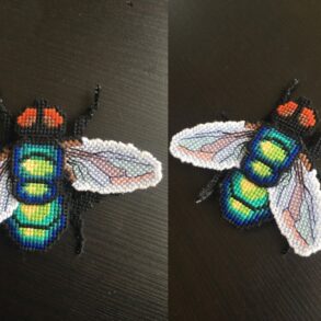 Realistic fly made of plastic canvas