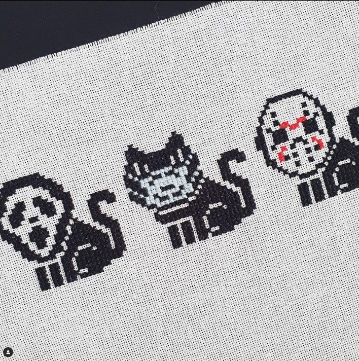 Cats with Halloween masks cross stitch pattern