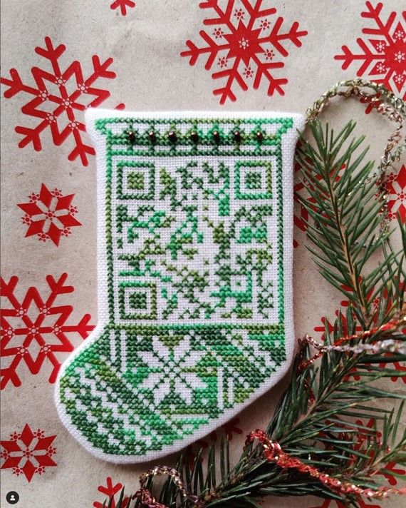 Christmas QR code ornament for Christmas sock