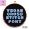 Glowing letters cross stitch pattern PDF, modern alphabet cross stitch pattern PDF, modern cross stitch pattern #0804