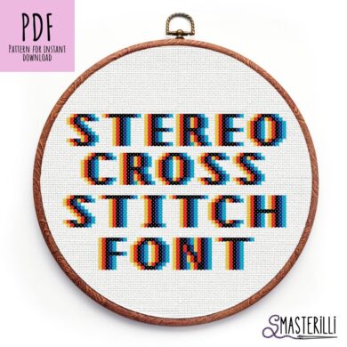 Stereo Cross Stitch Letters and Numbers - Modern Cross Stitch Pattern #0808